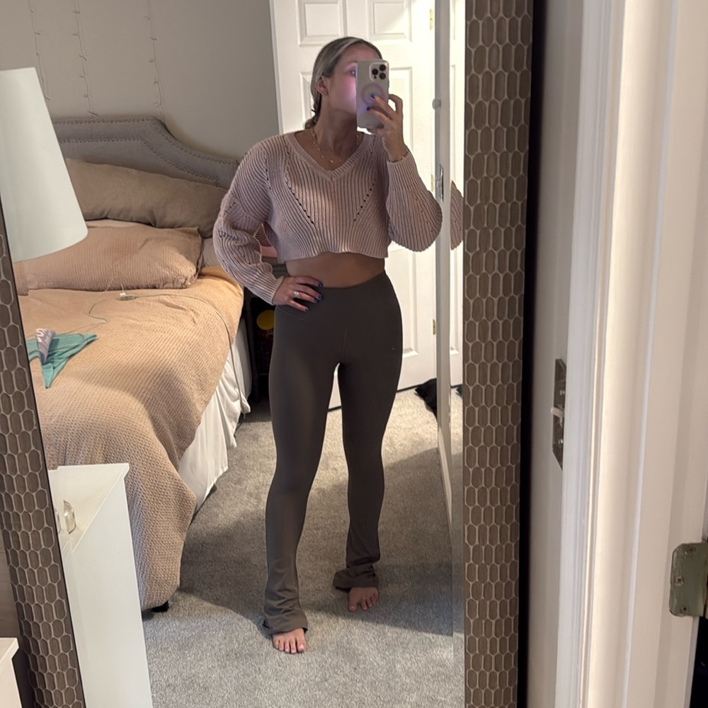 Rag supply pink knit cropped sweater